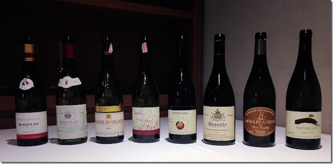 Vinhos degustados no treinamento Inter Beaujolais 2015 - SP - Brasil