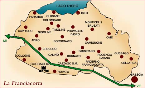 Mapa de Franciacorta